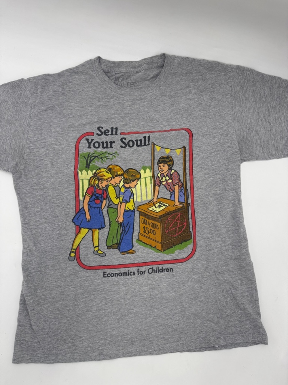 Funny Sell Your Soul Graphic Tee Retro Cartoon graphic t- Shirt
